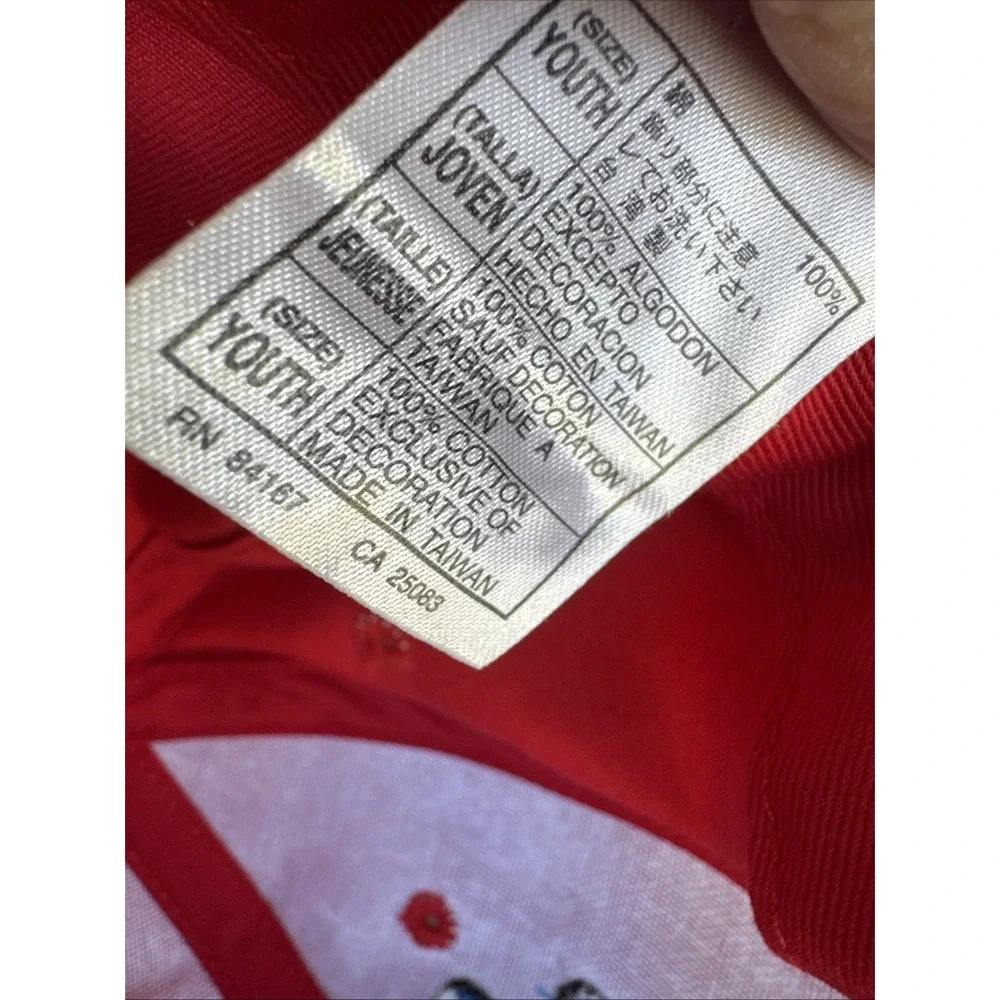 '06‎ Disneyland 50th Anniversary Red Embroidered Youth Size Hat 100% Cotton